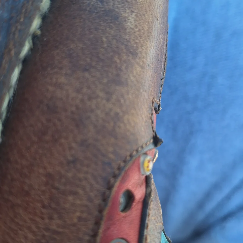 Ariat Quincy Bronco Boots Billie Red 7.5 Painted Cowgirl Western Cowboy Rare - Picture 10 of 15